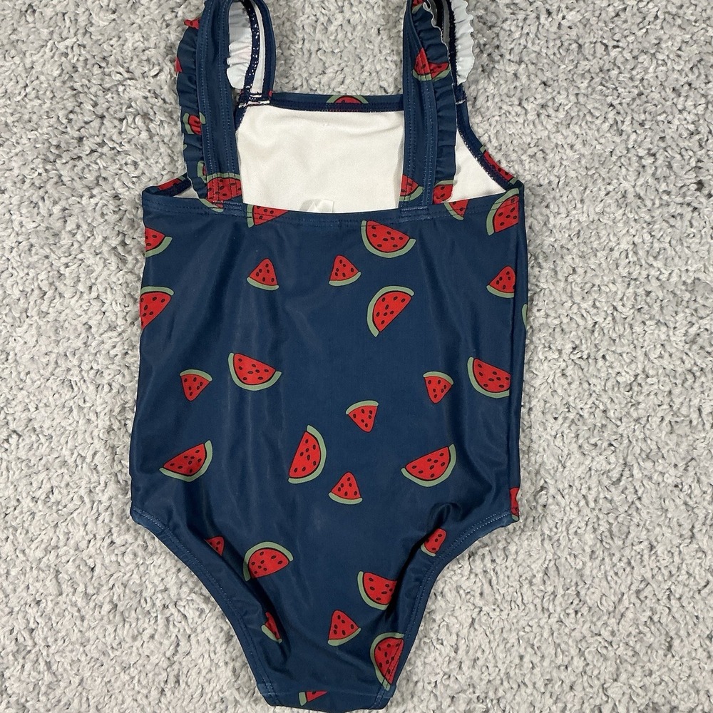 Carter's Baby Girls One Piece Swimsuit‎ Size 4T Blue Watermelon Print Pre-Owned - Picture 7 of 9